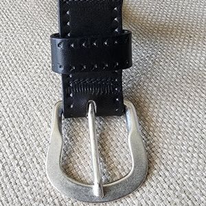 New Mens 100% leather made in Italy 🇮🇹  black dimple detail belt.